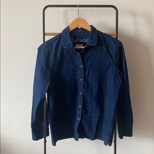 Madewell indigo denim Peter Pan collar shirt